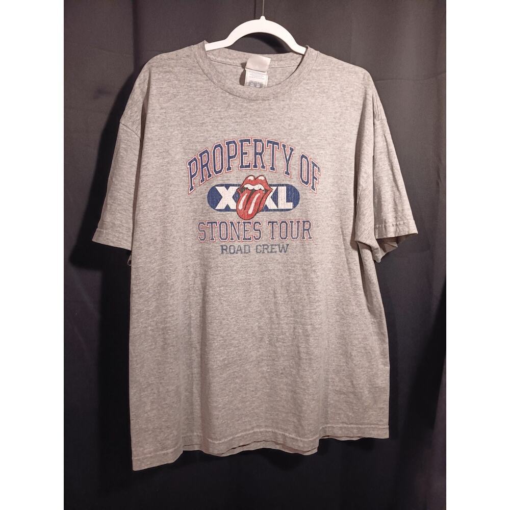 Rolling Stones “Property Of Stones Tour Road Crew” Gray T‑Shirt Men’s XL AAA VTG